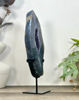 Blue Banded Agate & Amethyst Geode Slice Portal - MWS3247