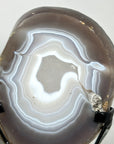Blue Banded Agate Slice with Metal Stand - MWS2133