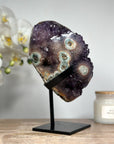 Natural Amethyst & Jasper Crystal Cluster with Metal Stand - MWS1357