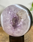 Amethyst & Banded Agate Sphere Geode with Crystal Formation - SPH0199
