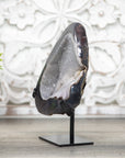 Beautiful Blue Agate Geode with White Sugar Crystalization - MWS0430