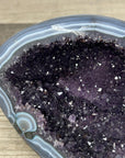 Natural Amethyst Druzy & Blue Banded Agate Stone Geode - STGE0018
