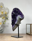 A+ Grade Natural Amethyst Geode - Metallic Stand Included - MWS1833