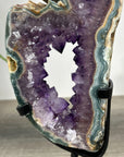 Unique Natural Green Jasper & Amethyst Slice Portal - MWS2244