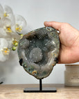 Natural Quartz & Jasper Geode, Stand Included - MWS1470