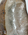 Beautiful Natural Quartz Geode Slice, Crystal Portal with Metallic Stand - MWS1953