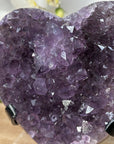 Natural Large Amethyst Heart Carving with Metal Stand - HST0228