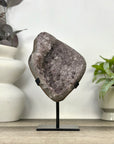 Unique Natural Sugar Amethyst Crystal Geode on Stand - MWS3383