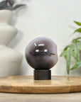 Banded Agate & Druzy Quartz Sphere Geode - SPH0206