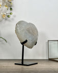 Natural Quartz Stone Heart Carving with Stand - HST0339