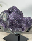 Deep Purple Amethyst Geode on Metal Stand With Green Jasper Shell - MWS2720