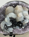 Unique Natural Geode with Calcite & Hematite Specimen - MWS2220