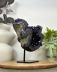 Natural Amethyst Specimen on Metal Stand from Uruguay - MWS3070