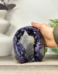 Collection Grade Natural Amethyst Geode with Calcite Point - CBP1411