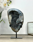 Black Amethyst Geode with Calcite Crystal Specimen - MWS2848