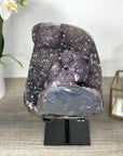 Natural Amethyst and Agate Specimen with Black Hematite Formations - MWS2394