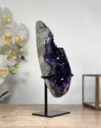 A+ Grade Natural Amethyst Geode - Metallic Stand Included - MWS1833