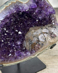 Natural Amethyst Geode with Calcite Inclusin and Green Jasper Shell - MWS3339