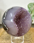 Amethyst & Agate Sphere Geode with Druzy Crystal Interior - SPH0230