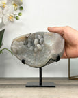 Natural Quartz Druzy Cluster with Metal Stand - MWS2775