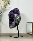 Amethyst Geode With Beautiful Crystal Formation – Natural Purple Display Piece for Yoga Space Decor - MWS2495