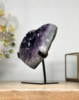Deep Purple Amethyst Stone Heart with Large Crystals - HST0262