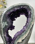 Deep Purple Amethyst Geode With Metal Stand – Unique Crystal Art - MWS2713