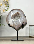Polished Agate & Quartz Geode on Metal Stand - MWS2782