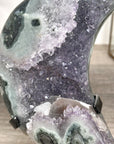 Amethyst & Green Jasper Crystal Moon with Stand - MWS2585