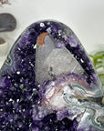 Unique Large Amethyst Stone with Huge Calcite Crystal Specimen - MWS3086