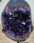 Natural Amethyst Geode with Beautiful Banding Agate Shell - MWS1746