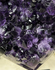 XXL A+ Grade Natural Amethyst Heart Carving with Metal Stand - HST0235