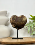 Yellow Quartz & Agate Heart Carving - HST0351
