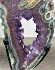 Unique Natural Green Jasper & Amethyst Slice Portal - MWS2244