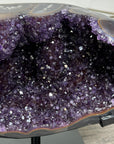 Deep Purple Amethyst Crystal Geode on Stand – Home or Office Decor Display - MWS2628