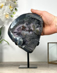 Natural Agate Matrix with Rainbow Quartz Druzy Crystals - MWS2514