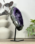 Deep Purple Natural Amethyst Geode with Jasper Shell - MWS3219