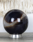 5.5 in Agate & Quartz Stone Sphere Geode with Calcite Crystal - SAG0097