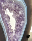 Large Amethyst and Agate Slice Portal with Stand for Home Decor Display - MWS2667