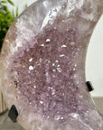 Stunning Natural Amethyst Moon Carving with Metal Stand - MWS2156