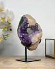 Natural Calcite & Amethyst Specimen, Stand Included - MWS1964