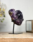 Natural Amethyst Stone Heart with Metal Stand - HST0254