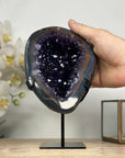 Natural Blue Agate & Amethyst Geode, Perfect for Office Decor - MWS1976
