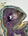 Unique Natural Green Jasper & Amethyst Slice Portal - MWS2244