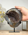 Natural Sugar Druzy Quartz Geode with Stand - MWS1899
