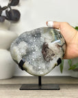 Natural Quartz Geode with Calcite Formation - MWS3286