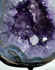 Stunning Amethyst & Agate Geode, Metallic Stand Included - MWS1372