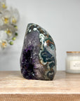Amethyst & Green Jasper Flame Carving - FST0151