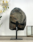 Natural Large Amethyst Geode with Shinny Crystals on Metal Stand - MWS2797