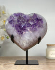 Unique Huge Amethyst Heart Stone - Stand included - HST0236